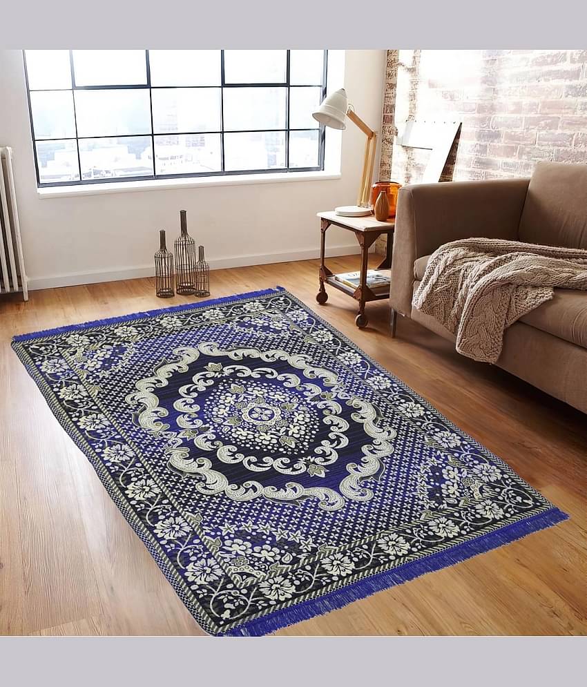 Valtellina Green Velvet Carpet Floral 4x7 Ft