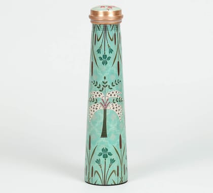 India Circus Mirroring Deer Garden Tapered Copper Bottle