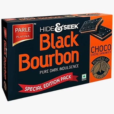Parle Platina Hide & Seek Black Bourbon Creme Sandwich - Choco, 300 g