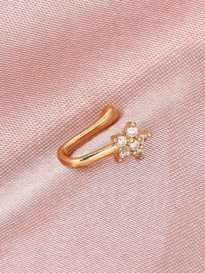 Nose Ring for Girls Flower Design Simple Nose Ring 002
