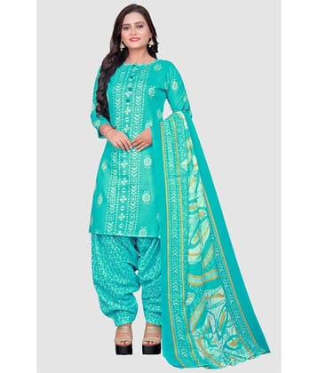 Rajnandini - Unstitched Sea Green Cotton Blend Dress Material ( Pack of 1 )