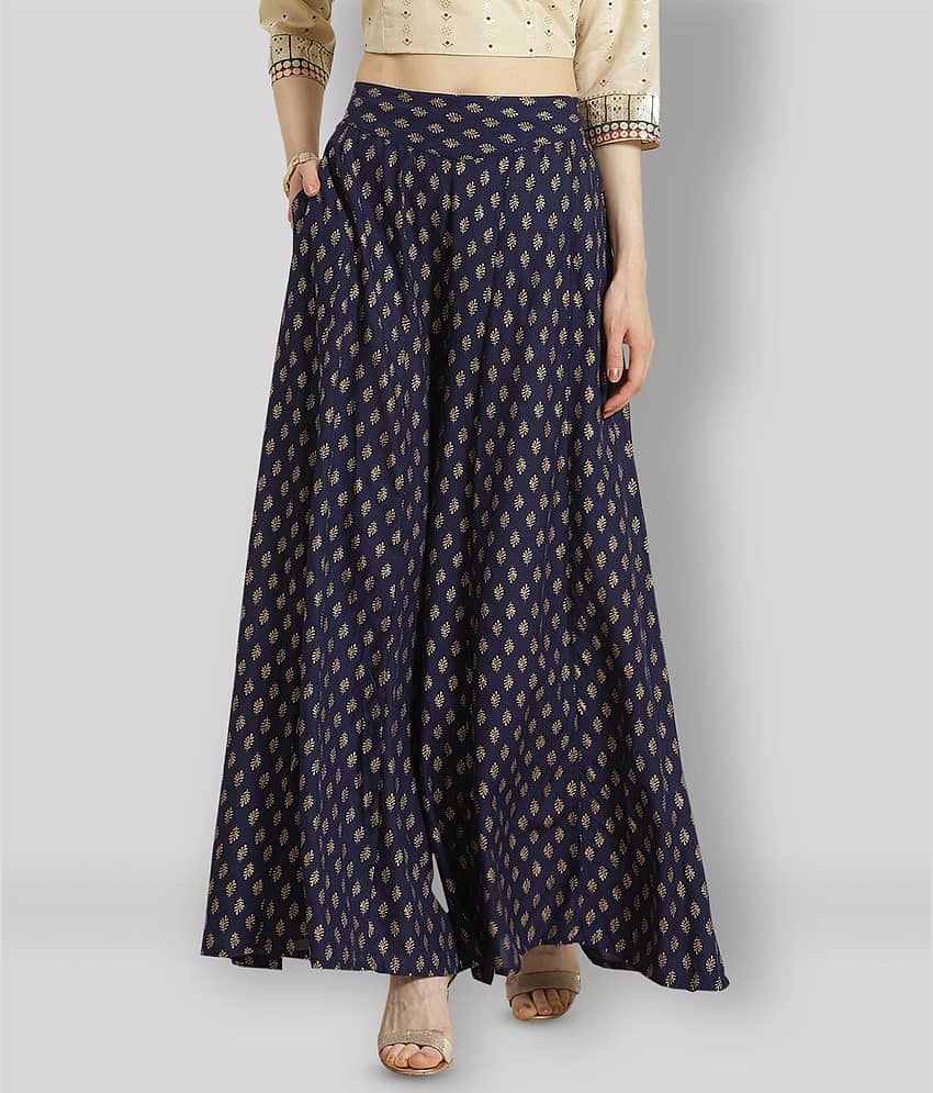 Juniper - Off White Rayon Flared Women's Palazzos ( Pack of 1 )