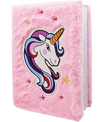 JELLIFY Unicorn fur Diary Fuzzy Plush Notebook Journal Cute Rainbow for Kids Girls Boys Writing Drawing (A5 Random Designs)