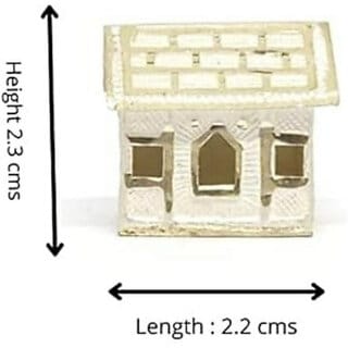 D Silver House/Hut/Ghar/jhopdi/for Vastu Shanti Puja 15 GM., (Silver, Silver)