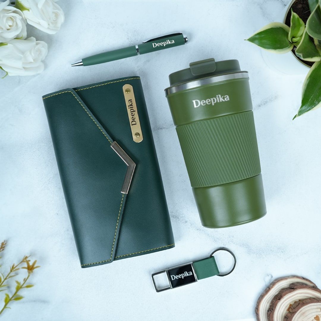 Exclusive Gifts for Her : Personalized Tumbler, Wallet, Pen & Keychain