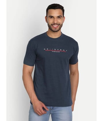 Zeffit Pack of 1 Cotton Blend Regular Fit Men's T-Shirt ( Blue )