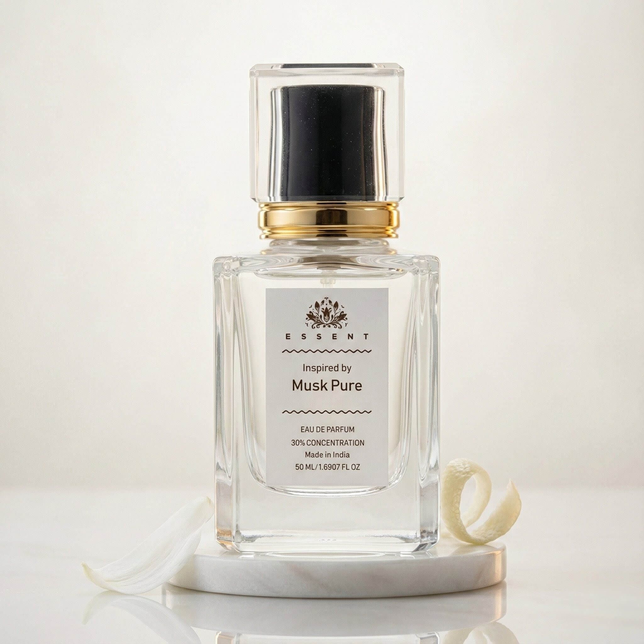 Essent Perfumes Musk Pure Eau de Parfum (EDP) โ Clean White Musk Powdery Long Lasting Perfume โ Unisex Fragrance