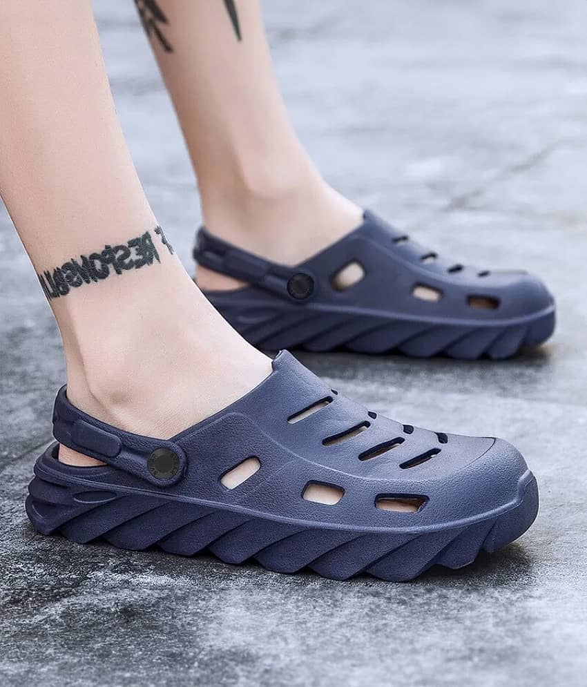 Svaar - Navy Blue Men's Clogs