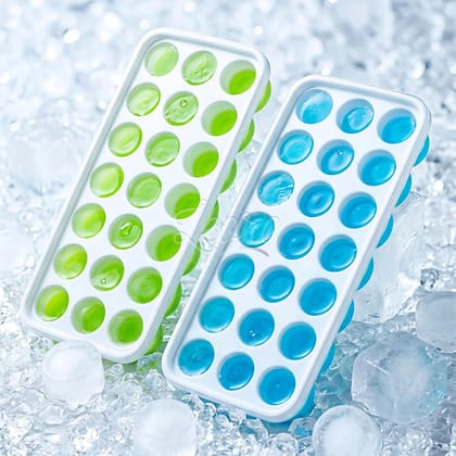 Delhi Deals Hub Ice Tray for Freezer Semi Sphere Ice Cube Mould BPA Free Plastic and Silicone Pack of 1 Assorted Colors