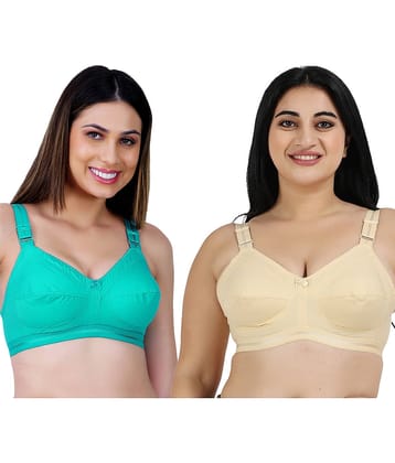 Ladyland Pack of 2 Cotton Non Padded Everyday Bra For Women ( Multicolor )