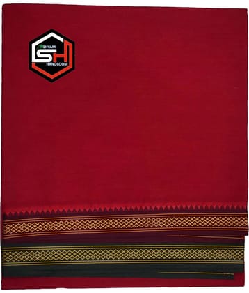 Shyam Handloom Cotton Mens Lungi Red ( Pack of 1 ) - None