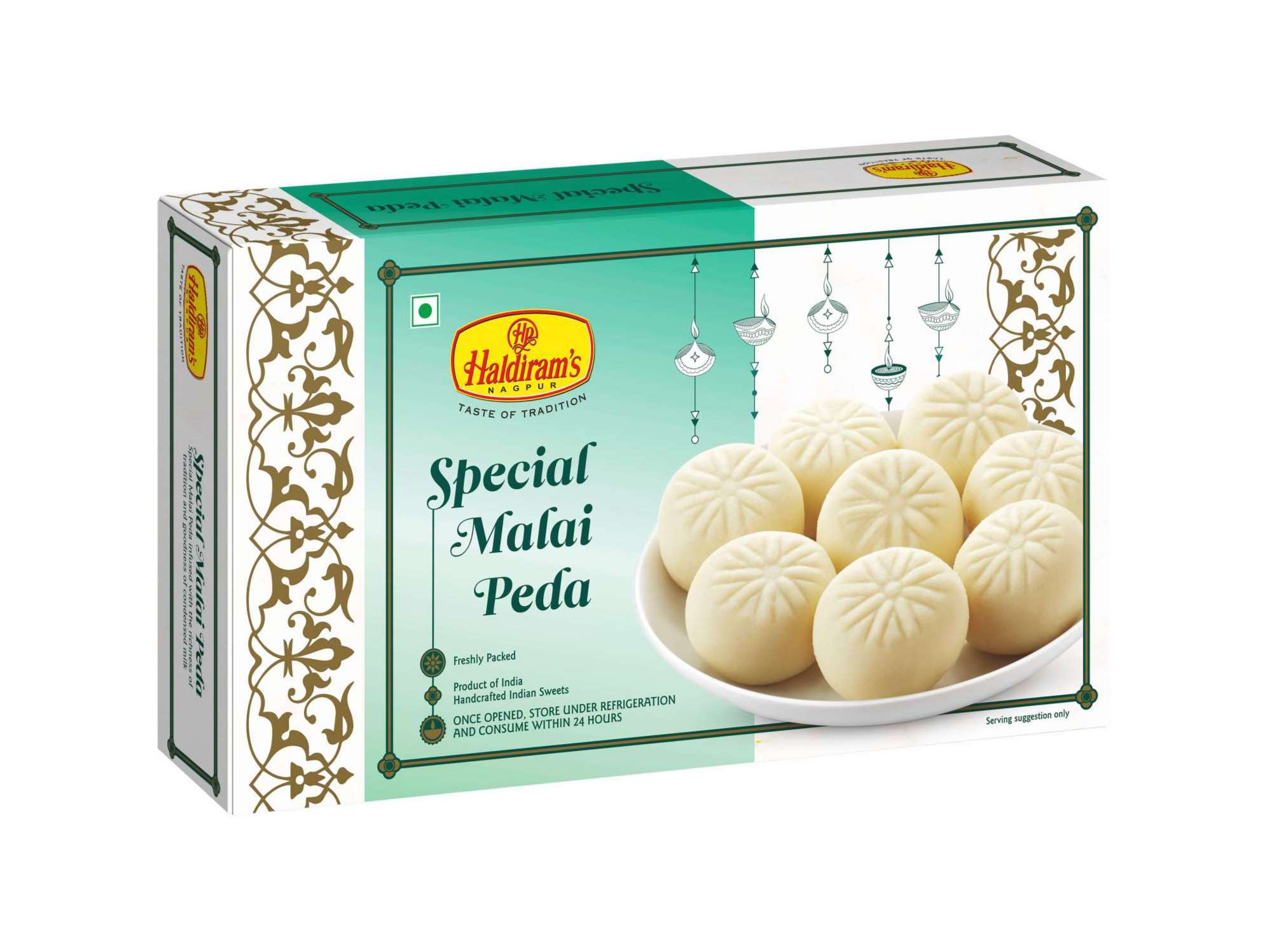 Haldiram's Special Malai Peda Packed Sweets - 250 Gm - Pack of 2