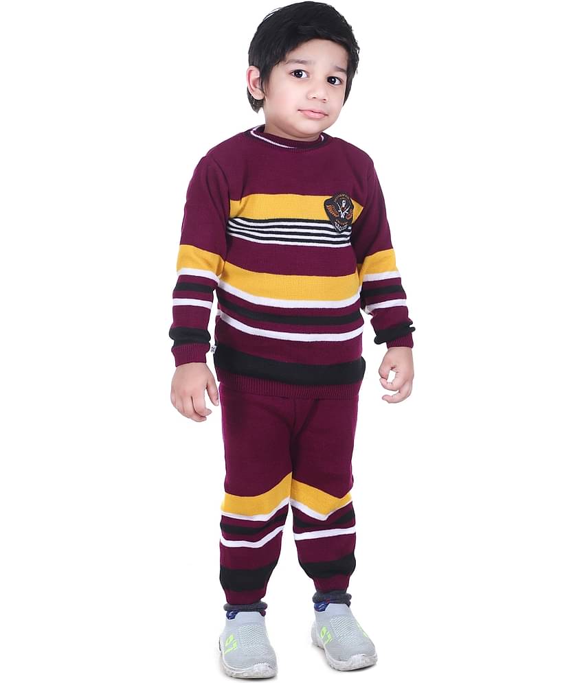 GTwo Pack of 1 Boys Woollen Blend Pullover Sweater ( Purple )