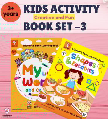 Pre school books for kids - Set of 2 Interactive and Creative Pre school for 3 years activity book / Teaches 4 creative kids learning Themes ( My ... brain booster book for kids 3 - 5 years [Paperback] [Jan 01, 2019] EDSMART EDU SERVICES PRIVATE LIMITED
