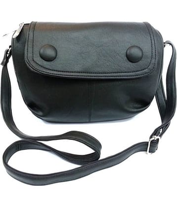 Leather Land Sling Bag Faux Leather Set of 1 ( Black )