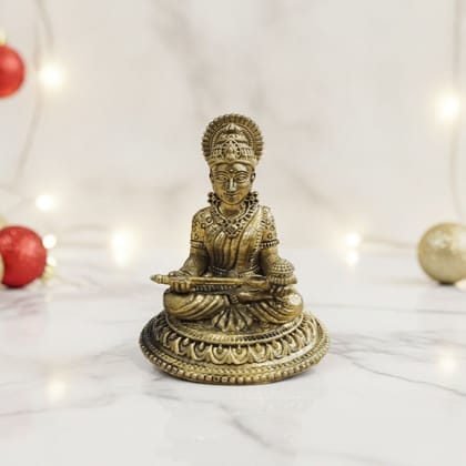 Brass Annapurna Devi Idol Statue for Kitchen & Pooja Room, Height : 2.5 Inch (BSMAS1924 E)