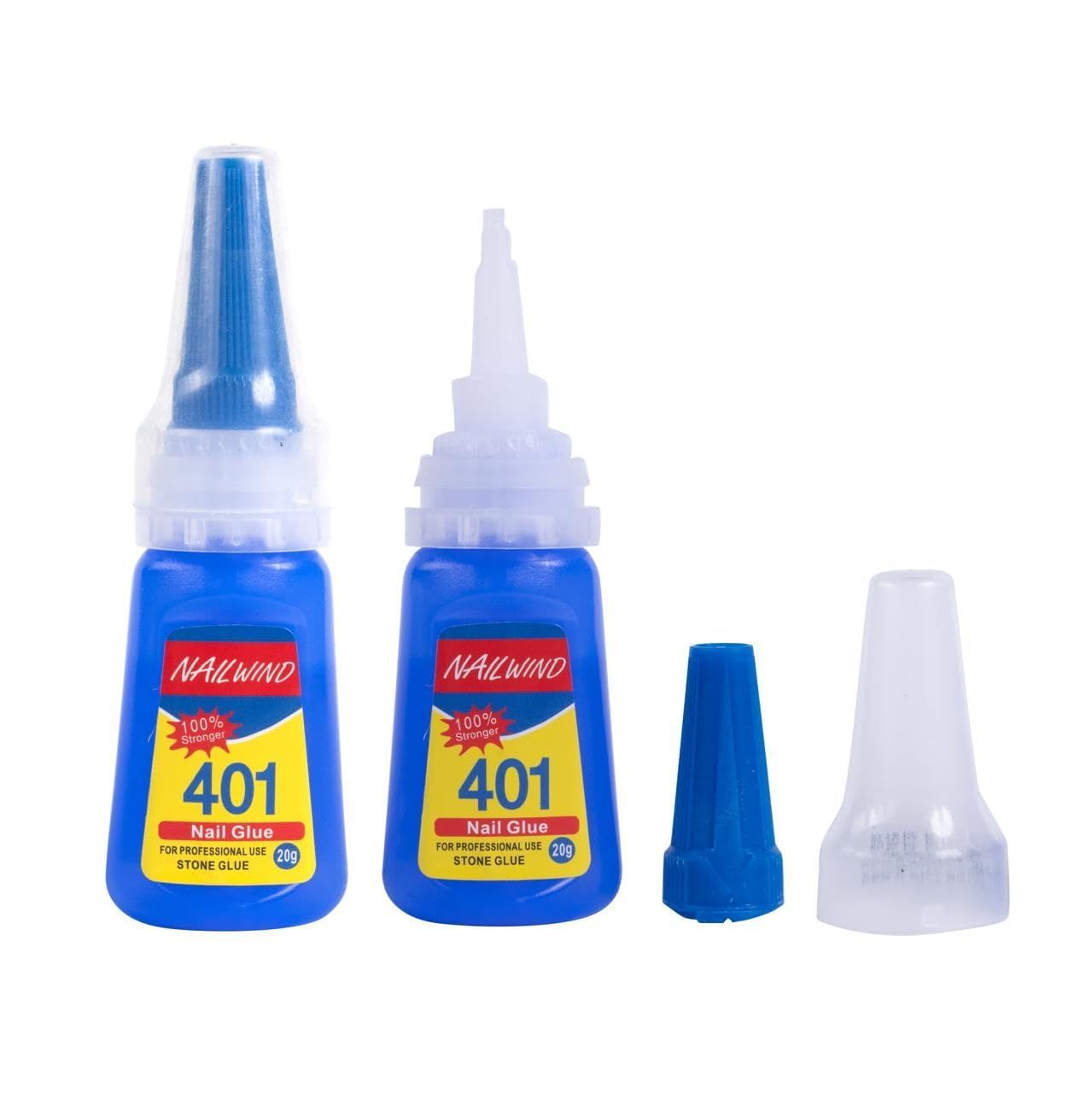 NAILWIND Brush On Nail Glue for Press On Nails, 401 Extra Strong Nail Glue for Acrylic Nails, Waterproof Long Lasting, 2 PCS NAILWIND Brush On Nail Glue for Press On Nails, 401 Extra Strong Nail Glue for Acrylic Nails, Waterproof Long Lasting, 2 PCS - Tr