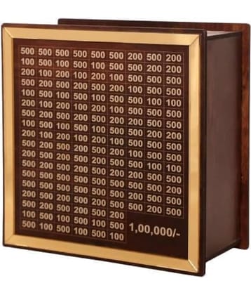 Woodastic Wood Brown Piggy Bank ( Pack of 1 )