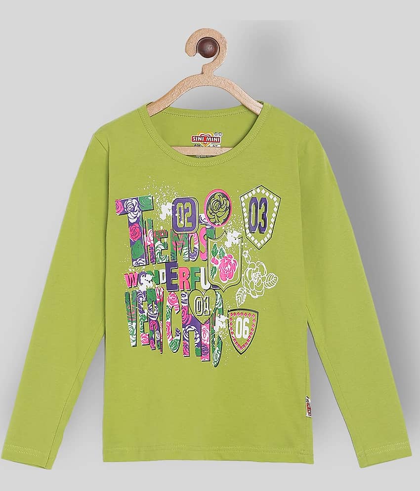 Sinimini Pack of 1 Girls 100% Cotton T-Shirts ( Multi )