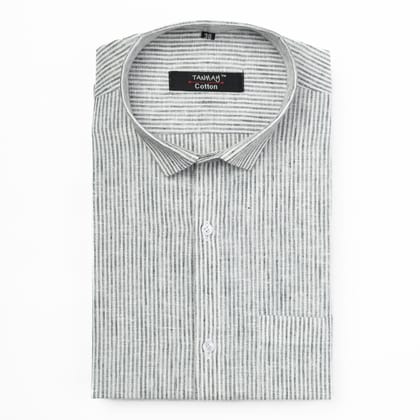 Light Grey Color Cotton Lining Shirts For Men-38/M / Full