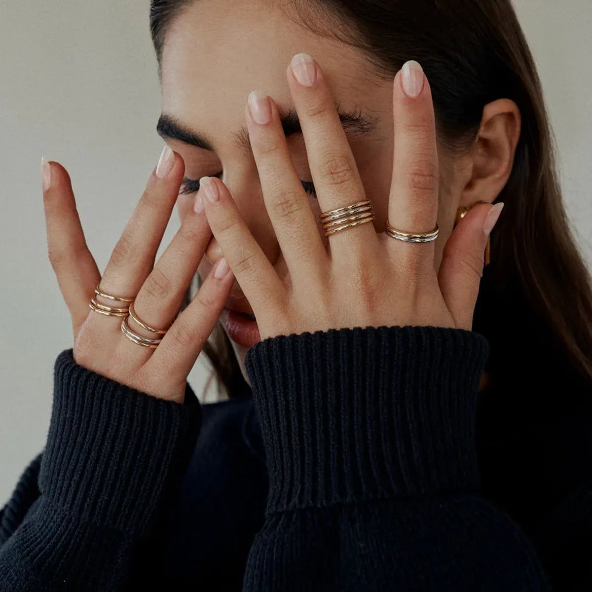 Set of 3 Stackable Ring-Gold / 8