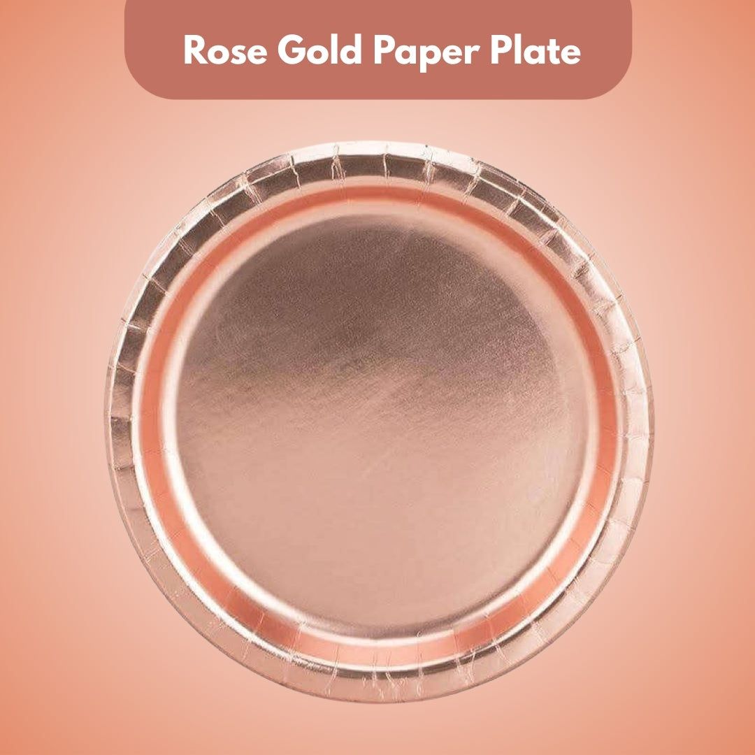 Rose Gold Metallic Round Plates – 9 inches – 10PC