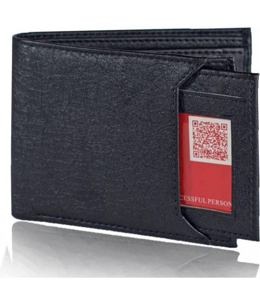 WENZEST - Black PU Men's Short Wallet ( Pack of 1 )