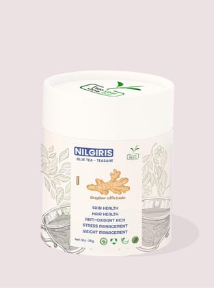 Two Leaf One Bud Nilgris Blue Tea - Teasane - Ginger 25 Gms