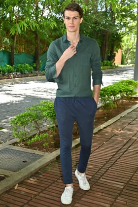 Goofy - Cotton Linen Shirt - Green-S-38 / GREEN
