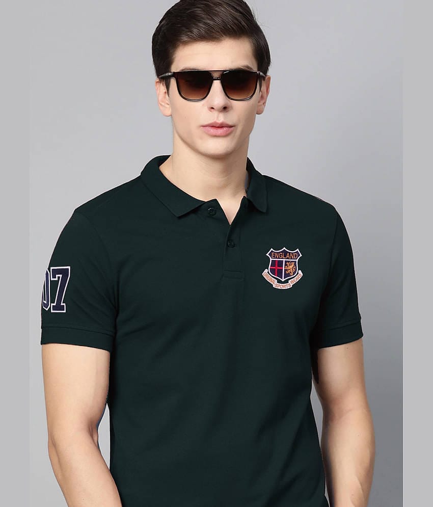 ADORATE - Green Cotton Blend Regular Fit Men's Polo T Shirt ( Pack of 1 )