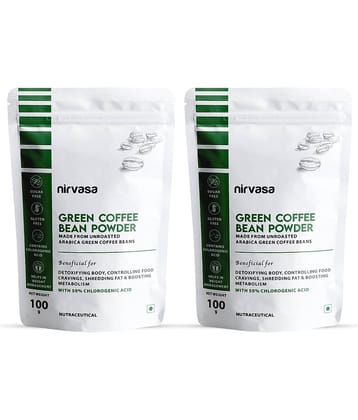 Nirvasa Green Coffee Powder, For Weight Management, enriched with Raw Unroasted Arabica Green Coffee Powder, Vegan, Sugar Free, NON-GMO 2B (2 X 100g)