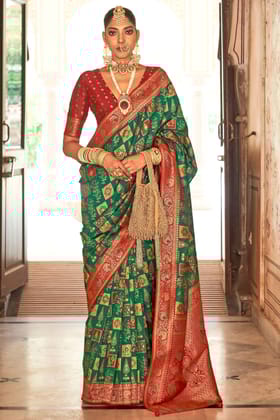 Green Banarasi Silk Saree