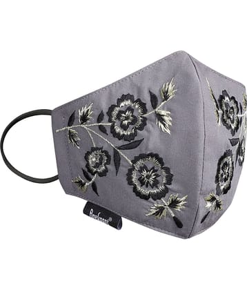 Anekaant - Grey Cotton Mask ( Pack of 1 )