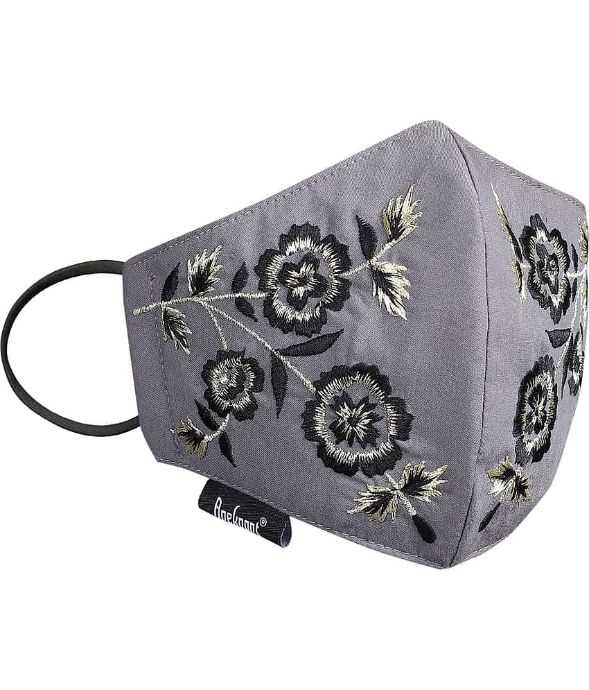 Anekaant - Grey Cotton Mask ( Pack of 1 )