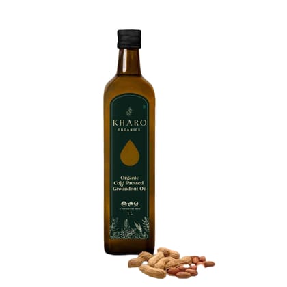 Kharo Organics Cold Pressed Organics Groundnut Oil 1 Ltr