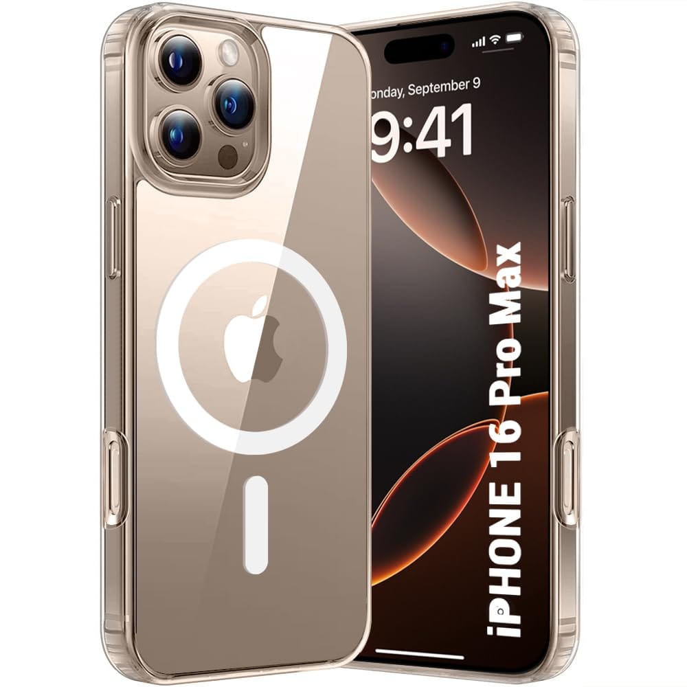 Ultra-Hybrid Back Case Cover for iPhone 16 Pro Max Compatible with MagSafe | Camera Protection | Hard Crystal Clear Back | Shockproof Bumper Case Cover for iPhone 16 Pro Max (Transparent)
