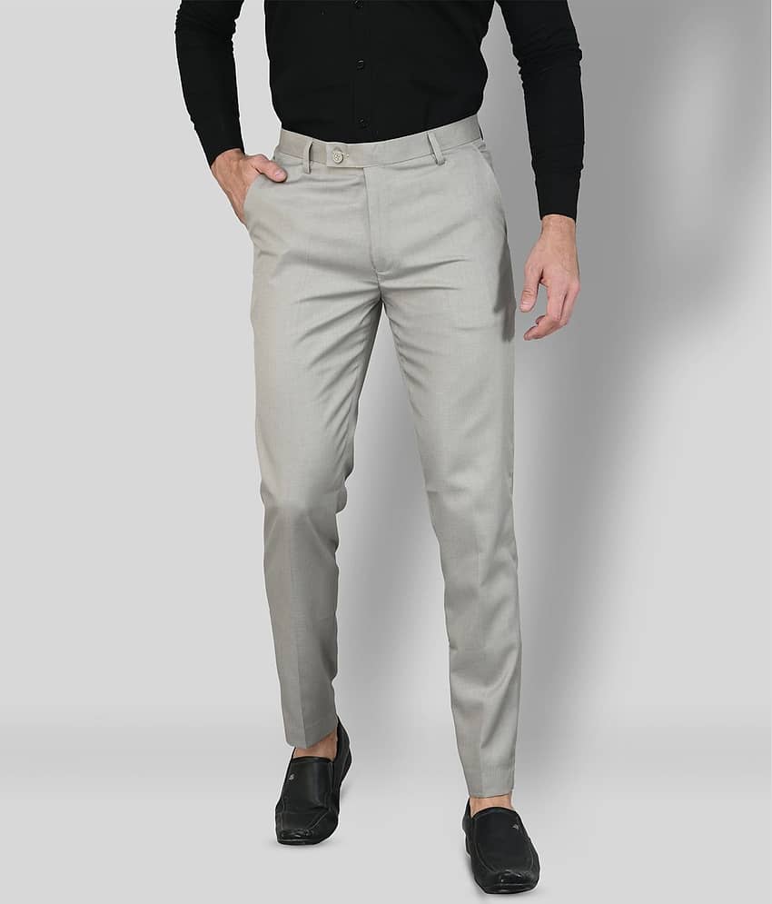 SAM & JACK - Light Grey Polycotton Regular - Fit Men's Chinos ( Pack of 1 )