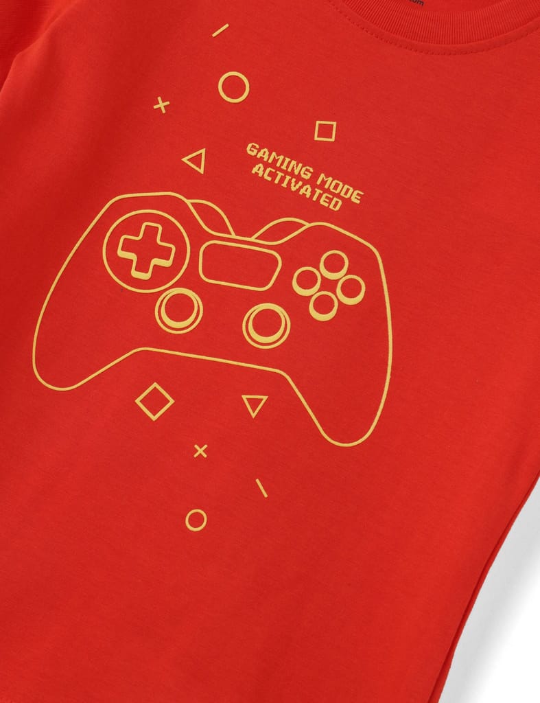 Modern Kids Boys T shirt Cotton Fiery Red Joystick 2025 at ShopCircuit | ONDC
