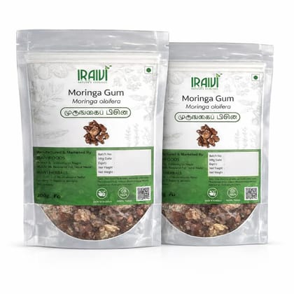 IRAIVI Moringa Gum (Murungai Pisin) 200g | Edible Tree Gum | Natural Cooling Food | Traditional Herbal Resin | Soak & Use for Drinks, Falooda & Summer Wellness | Shigru Gond