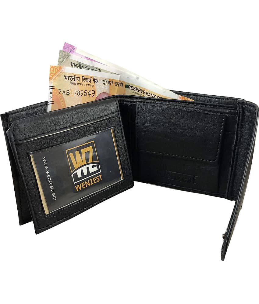 WENZEST - Black Leather Men's Regular Wallet ( Pack of 1 )
