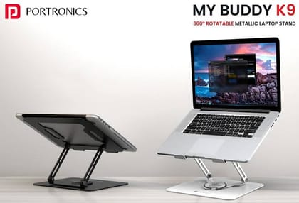 Portronics 'My Buddy K9' portable laptop stand with 360 rotating base launched