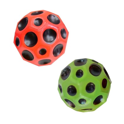 MM TOYS Super Bouncing Moon Ball for Kids, Extra High Bounce, Sensory Fun, Multicolor, Age 3+, Pack of 1