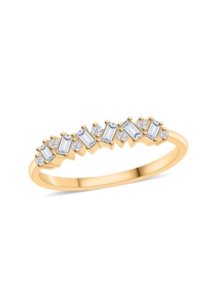 Lab Grown Diamond Baguette Ring For Women-10 / 9K / Yellow Gold