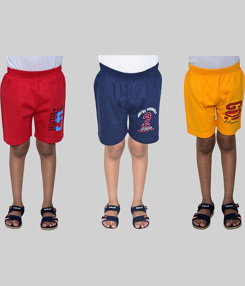 JILZ Pack of 3 Cotton Shorts For Boys ( Multi Color )