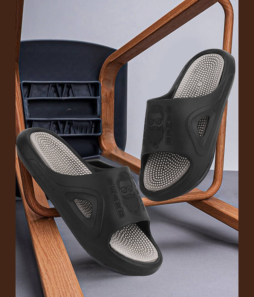Secritas Black Men's Slide Flip Flop