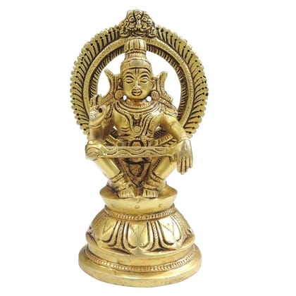 Brass Ayyappan God Idol Statue, Height : 7.2 Inch (BSMAS1896 D)