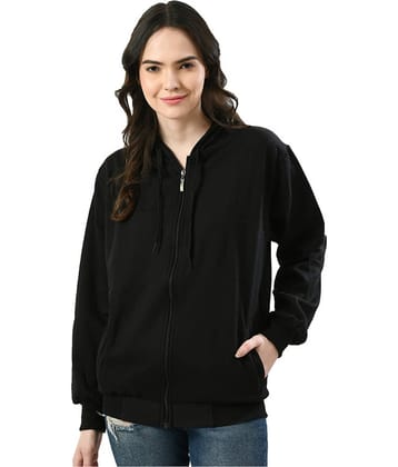 IndiWeaves - Fleece Black Hooded Jackets Pack of 1