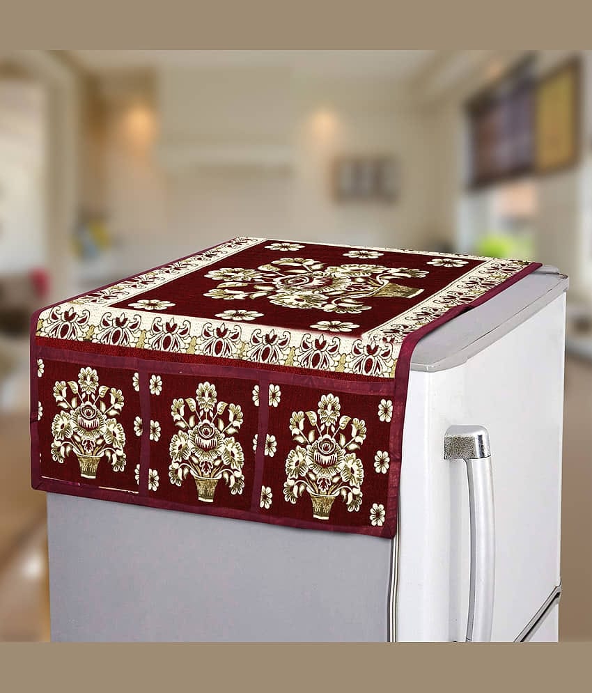 E-Retailer Single Polyester Red Fridge Top Cover