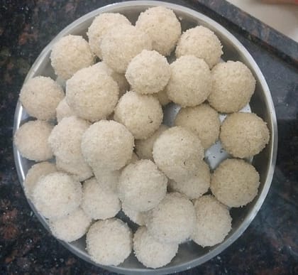Aaswad Caterers Rava Naral Ladoo (250g) | Handcrafted Semolina & Coconut Sweets