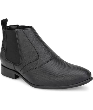 SOFTIO Boy's Black Genuine Leather Slip On Formal Boot